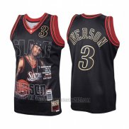 Camiseta Philadelphia 76ers Allen Iverson Slam #3 Retro Negro