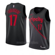 Camiseta Portland Trail Blazers Skal Labissiere #17 Ciudad 2019 Negro