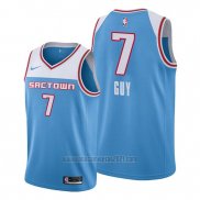 Camiseta Sacramento Kings Kyle Guy #7 Ciudad 2019-20 Azul