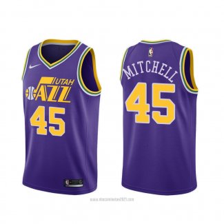 Camiseta Utah Jazz Donovan Mitchell #45 Classic 2018-19 Violeta