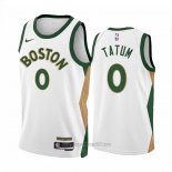 Camiseta Boston Celtics Jayson Tatum #0 Ciudad 2023-24 Blanco