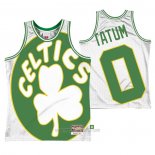 Camiseta Boston Celtics Jayson Tatum #0 Mitchell & Ness Big Face Blanco