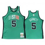 Camiseta Boston Celtics Kevin Garnett #5 Hardwood Classics Throwback 2007-08 Verde