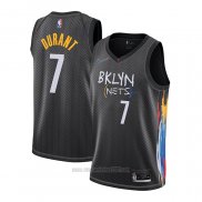 Camiseta Brooklyn Nets Kevin Durant Ciudad #7 2020-21 Negro