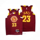 Camiseta Cleveland Cavaliers LeBron James #23 Ciudad Rojo