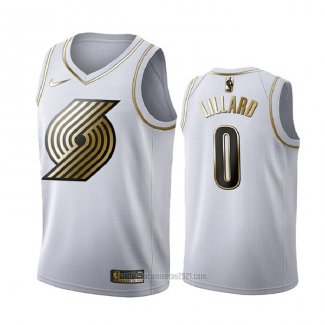 Camiseta Golden Edition Portland Trail Blazers Damian Lillard #3 Blanco