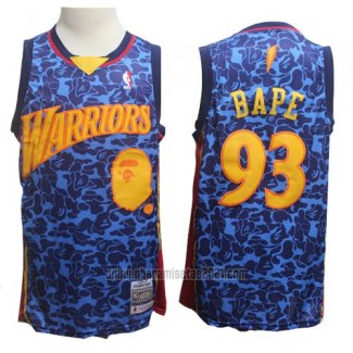 Camiseta Golden State Warriors Bape #93 Hardwood Classics Azul