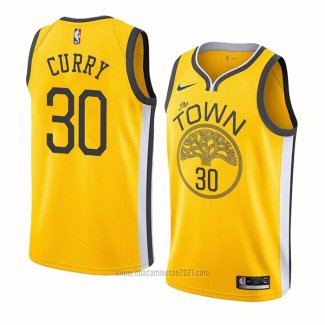 Camiseta Golden State Warriors Stephen Curry #30 Earned Amarillo