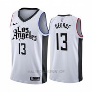 Camiseta Los Angeles Clippers Paul George #13 Ciudad 2019-20 Blanco