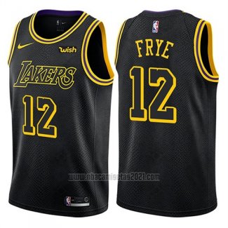 Camiseta Los Angeles Lakers Channing Frye #12 Ciudad 2018 Negro