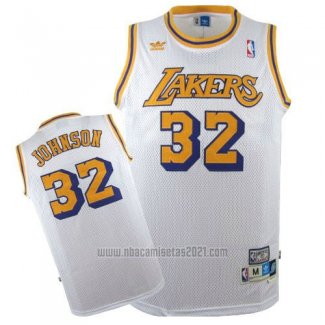 Camiseta Los Angeles Lakers Magic Johnson #32 Retro Blanco