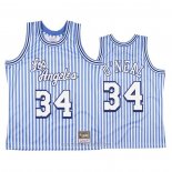 Camiseta Los Angeles Lakers Shaquille O'Neal #34 Mitchell & Ness 1996-97 Azul Blanco