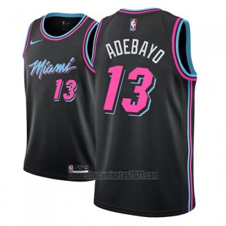 Camiseta Miami Heat Bam Adebayo #13 Ciudad 2018-19 Negro