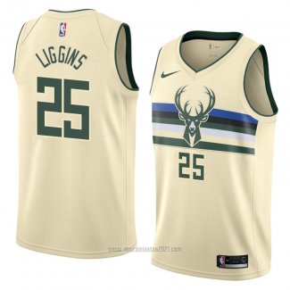 Camiseta Milwaukee Bucks Deandre Liggins #25 Ciudad 2018 Crema