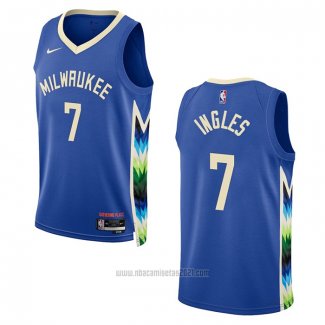 Camiseta Milwaukee Bucks Joe Ingles #7 Ciudad 2022-23 Azul