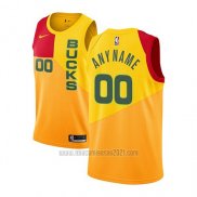 Camiseta Milwaukee Bucks Personalizada Ciudad 2018-19 Amarillo