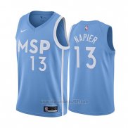 Camiseta Minnesota Timberwolves Shabazz Napier #13 Ciudad Edition Azul