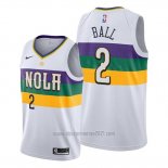 Camiseta New Orleans Pelicans Lonzo Ball #2 Ciudad Blanco
