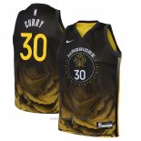 Camiseta Nino Golden State Warriors Stephen Curry #30 Ciudad 2022-23 Negro