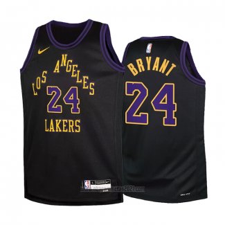 Camiseta Nino Los Angeles Lakers Kobe Bryant #24 Ciudad 2023-24 Negro