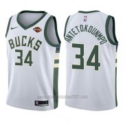 Camiseta Nino Milwaukee Bucks Giannis Antetokounmpo #34 Association 2017-18 Blanco