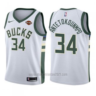 Camiseta Nino Milwaukee Bucks Giannis Antetokounmpo #34 Association 2017-18 Blanco