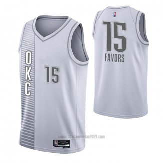 Camiseta Oklahoma City Thunder Derrick Favors #15 Ciudad 2021-22 Blanco