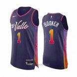 Camiseta Phoenix Suns Devin Booker #1 Ciudad Autentico 2023-24 Violeta