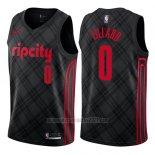 Camiseta Portland Trail Blazers Damian Lillard #0 Ciudad Negro