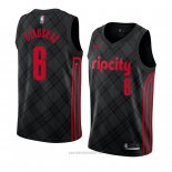 Camiseta Portland Trail Blazers Nik Stauskas #6 Ciudad 2018 Negro