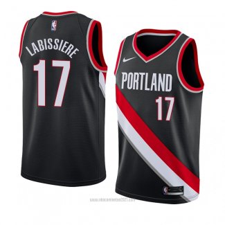 Camiseta Portland Trail Blazers Skal Labissiere #17 Icon 2018 Negro