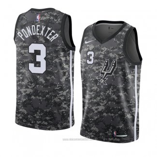 Camiseta San Antonio Spurs Quincy Pondexter #3 Ciudad 2018 Gris