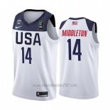 Camiseta USA Khris Middleton 2019 FIBA Basketball World Cup Blanco