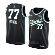 Camiseta 2019 Rising Star Luka Doncic #77 USA Negro