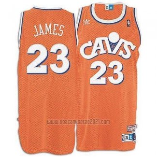 Camiseta Cleveland Cavaliers LeBron James #23 Retro Naranja