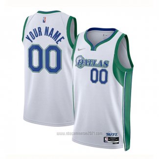 Camiseta Dallas Mavericks Personalizada Ciudad 2021-22 Blanco