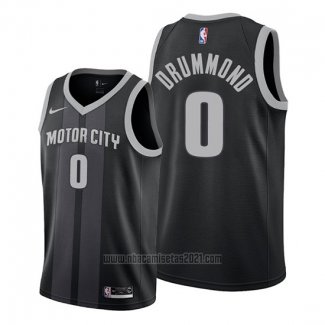 Camiseta Detroit Pistons Andre Drummond #0 Ciudad Edition Negro