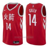 Camiseta Houston Rockets Gerald Green #14 Ciudad 2017-18 Rojo