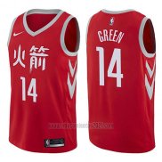 Camiseta Houston Rockets Gerald Green #14 Ciudad 2017-18 Rojo