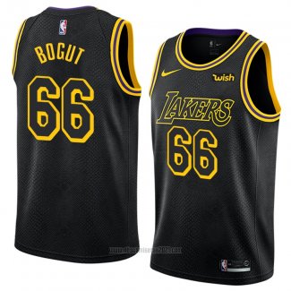 Camiseta Los Angeles Lakers Andrew Bogut #66 Ciudad 2018 Negro