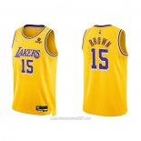 Camiseta Los Angeles Lakers Jabari Brown #15 75th Anniversary 2021-22 Amarillo