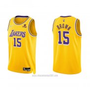 Camiseta Los Angeles Lakers Jabari Brown #15 75th Anniversary 2021-22 Amarillo