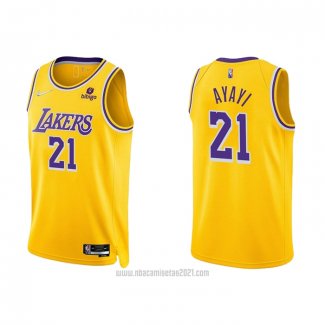 Camiseta Los Angeles Lakers Joel Ayayi #21 75th Anniversary 2021-22 Amarillo