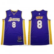 Camiseta Los Angeles Lakers Kobe Bryant #8 Retirement 2018 Violeta