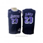 Camiseta Los Angeles Lakers Lebron James #23 Retro Azul