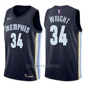 Camiseta Memphis Grizzlies Brandan Wright #34 Icon 2017-18 Azul