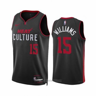 Camiseta Miami Heat Alondes Williams #15 Ciudad 2023-24 Negro