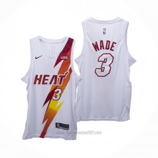 Camiseta Miami Heat Dwyane Wade #3 Fashion Royalty Blanco