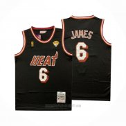 Camiseta Miami Heat LeBron James #6 Mitchell & Ness 2010-11 Negro