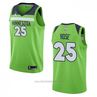 Camiseta Minnesota Timberwolves Derrick Rose #25 Statement 2020-21 Verde